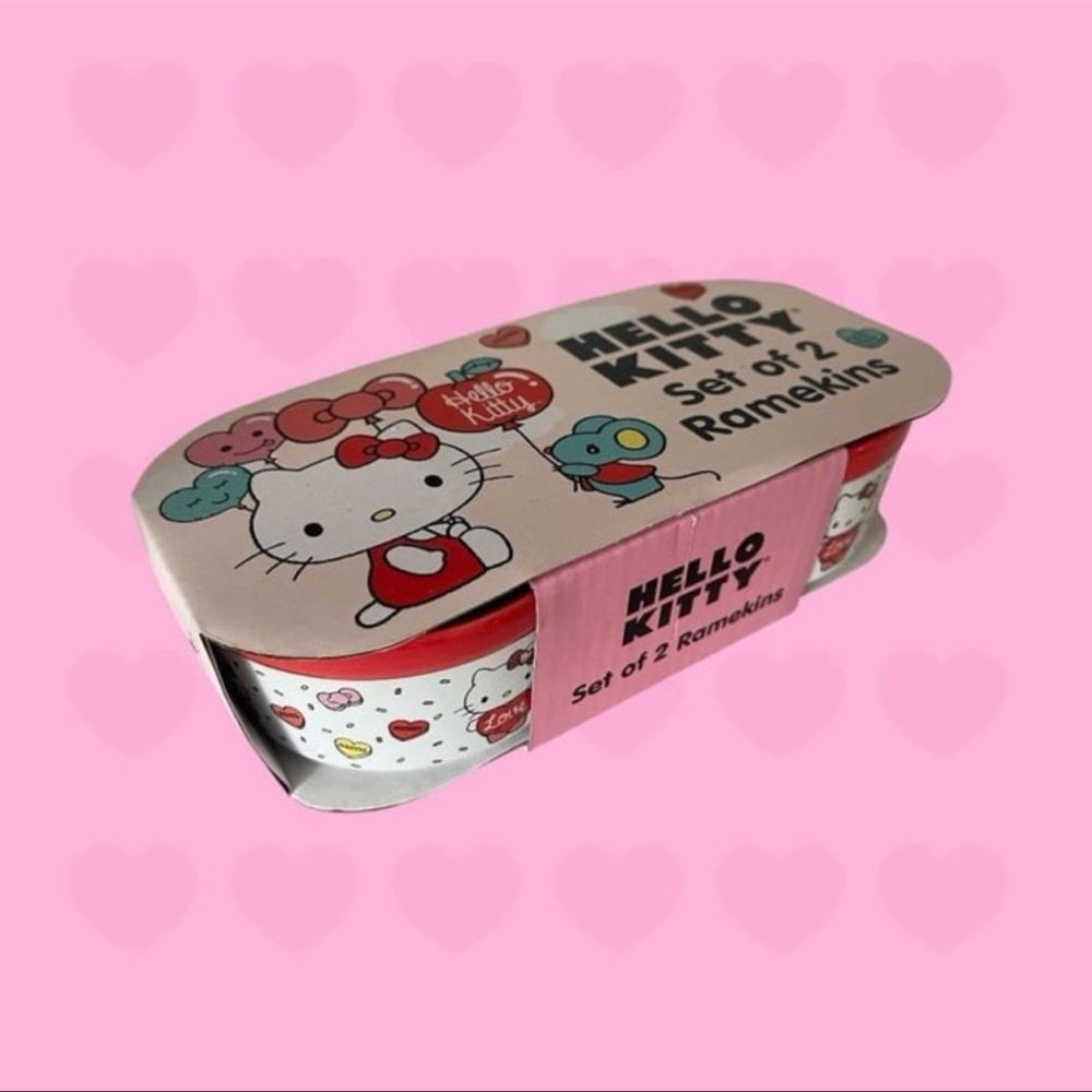 Hello Kitty Ramekins Set - Pink and White